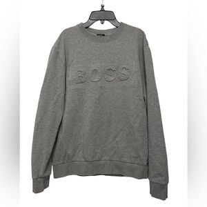 BOSS Hugo Boss Gray Mercerised Crew Cotton Sweater